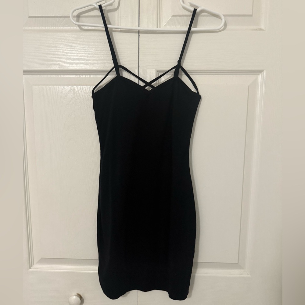 LAST CHANCE Black Strappy Mini Dress